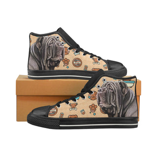 Neapolitan Mastiff Dog Black Women's Classic High Top Canvas Shoes - TeeAmazing