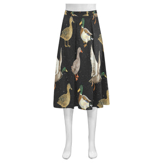 Mallard Duck Mnemosyne Women's Crepe Skirt (Model D16) - TeeAmazing