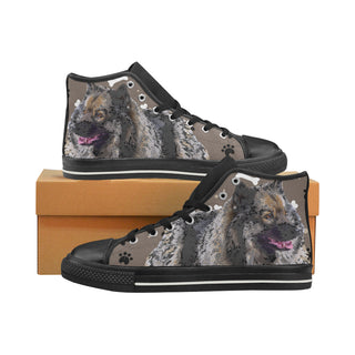 Keeshond Black High Top Canvas Women's Shoes/Large Size - TeeAmazing
