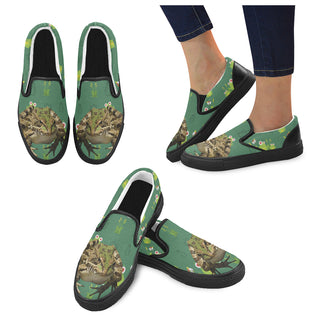 Frog Black Women's Slip-on Canvas Shoes - TeeAmazing