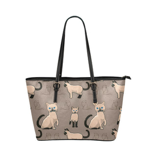 Tonkinese Cat Leather Tote Bag/Small - TeeAmazing