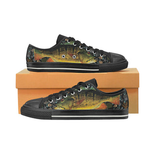 Fish Black Canvas Women's Shoes/Large Size - TeeAmazing