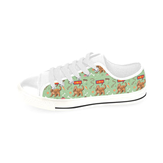 American Cocker Spaniel Pattern White Men's Classic Canvas Shoes/Large Size - TeeAmazing