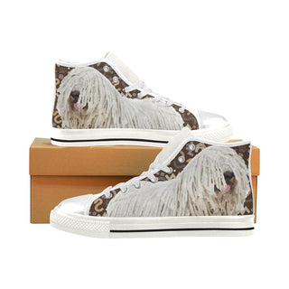 Komondor Dog White High Top Canvas Shoes for Kid - TeeAmazing