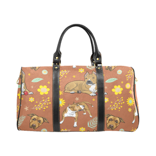 American Staffordshire Terrier Flower New Waterproof Travel Bag/Large - TeeAmazing