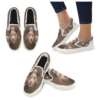 Australian Kelpie Dog White Women's Slip-on Canvas Shoes - TeeAmazing