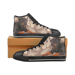 Rottweiler Lover Black High Top Canvas Shoes for Kid - TeeAmazing