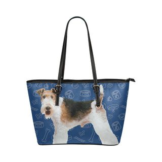 Wire Hair Fox Terrier Dog Leather Tote Bag/Small - TeeAmazing