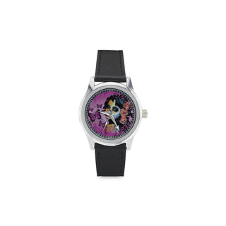 Sugar Skull Candy V1 Kid's Stainless Steel Leather Strap Watch - TeeAmazing