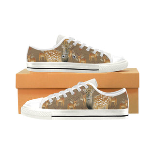 Deer White Low Top Canvas Shoes for Kid - TeeAmazing