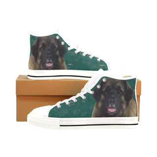 Leonburger Dog White Men’s Classic High Top Canvas Shoes /Large Size - TeeAmazing