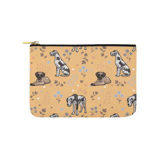 Great Dane Flower Carry-All Pouch 9.5''x6'' - TeeAmazing