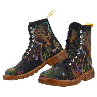 Rottweiler Glow Design 2 Black Boots For Women - TeeAmazing