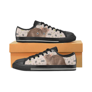 Rats Black Low Top Canvas Shoes for Kid - TeeAmazing