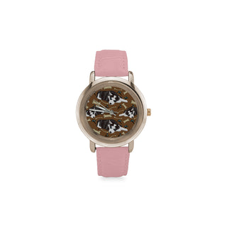 Siberian Husky Women's Rose Gold Leather Strap Watch - TeeAmazing