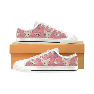 Sphynx White Low Top Canvas Shoes for Kid - TeeAmazing