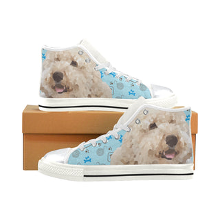 Labradoodle White High Top Canvas Women's Shoes/Large Size - TeeAmazing
