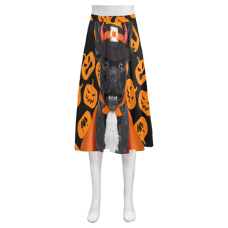 French Bulldog Halloweeen Mnemosyne Women's Crepe Skirt (Model D16) - TeeAmazing