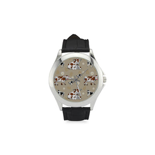 Cow Pattern Women's Classic Leather Strap Watch - TeeAmazing