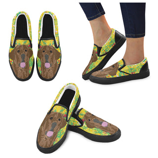 Chocolate Lab Black Women's Slip-on Canvas Shoes - TeeAmazing