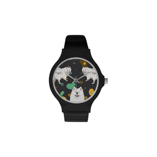 Samoyed Unisex Round Plastic Watch - TeeAmazing