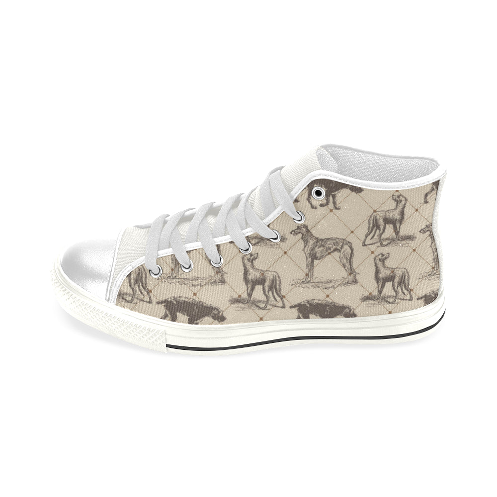 Scottish Deerhounds White Men’s Classic High Top Canvas Shoes - TeeAmazing
