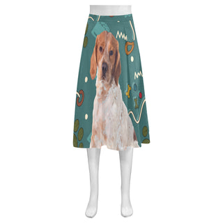Brittany Spaniel Dog Mnemosyne Women's Crepe Skirt (Model D16) - TeeAmazing