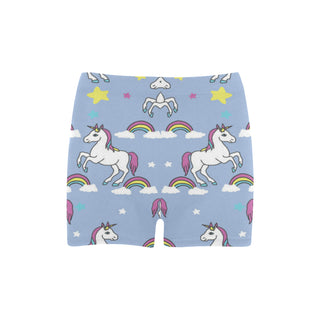 Unicorn Pattern Briseis Skinny Shorts (Model L04) - TeeAmazing
