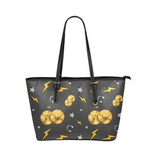 Cymbals Pattern Leather Tote Bag/Small - TeeAmazing