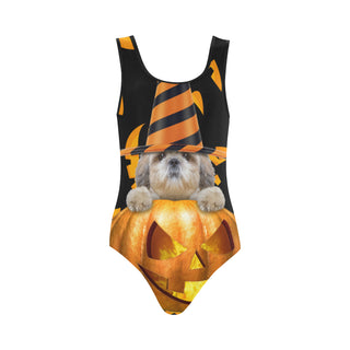 Shih Tzu Halloween Vest One Piece Swimsuit - TeeAmazing