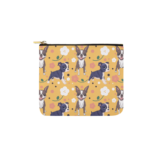 Boston Terrier Flower Carry-All Pouch 6''x5'' - TeeAmazing