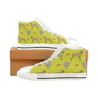 Weimaraner Pattern White High Top Canvas Women's Shoes/Large Size - TeeAmazing