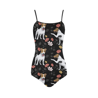 Jack Russell Terrier Flower Strap Swimsuit ( Model S05) - TeeAmazing