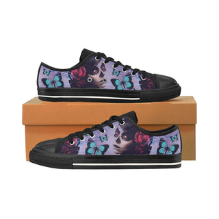 Sugar Skull Candy Black Men's Classic Canvas Shoes/Large Size - TeeAmazing