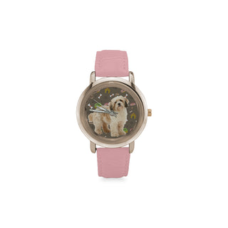 Cavachon Dog Women's Rose Gold Leather Strap Watch - TeeAmazing