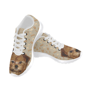 Shorkie Dog White Sneakers for Men - TeeAmazing