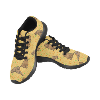 Australian Goldendoodle Flower Black Sneakers Size 13-15 for Men - TeeAmazing