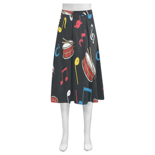 Snare Drum Pattern Mnemosyne Women's Crepe Skirt (Model D16) - TeeAmazing