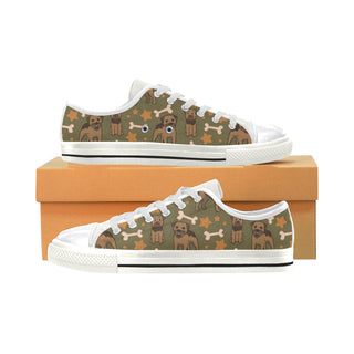 Border Terrier Pattern White Women's Classic Canvas Shoes - TeeAmazing