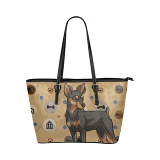 Miniature Pinscher Dog Leather Tote Bag/Small - TeeAmazing