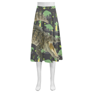 Alligator Mnemosyne Women's Crepe Skirt (Model D16) - TeeAmazing