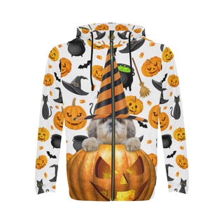 Shih Tzu Halloween V2 All Over Print Full Zip Hoodie for Men - TeeAmazing