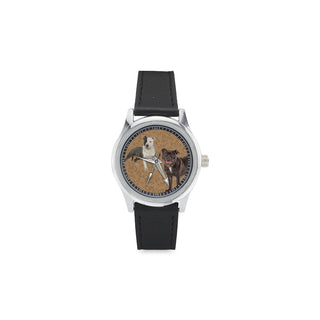 Staffordshire Bull Terrier Lover Kid's Stainless Steel Leather Strap Watch - TeeAmazing