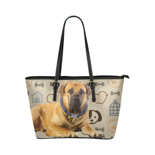 English Mastiff Dog Leather Tote Bag/Small - TeeAmazing