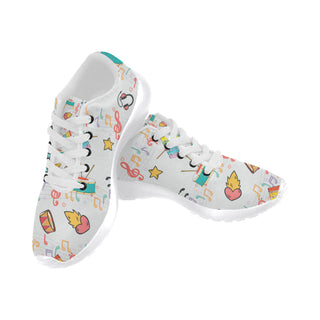 Cute Music White Sneakers Size 13-15 for Men - TeeAmazing
