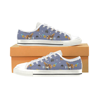 Equestrian Pattern White Low Top Canvas Shoes for Kid - TeeAmazing