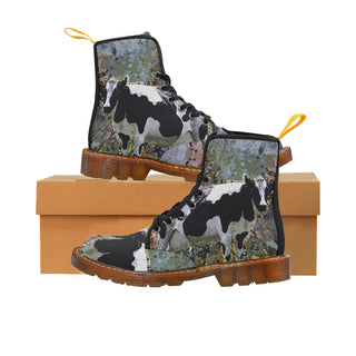 Cow Black Boots For Men - TeeAmazing