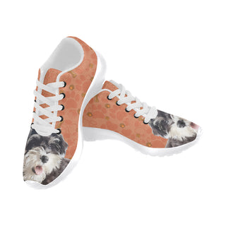 Miniature Schnauzer White Sneakers for Men - TeeAmazing