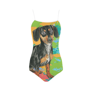 Dachshund Water Colour No.2 Strap Swimsuit - TeeAmazing