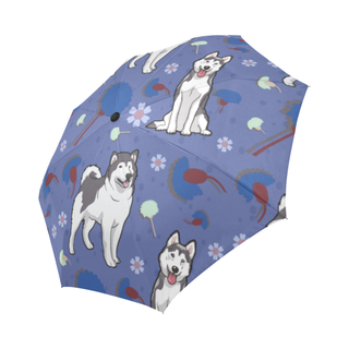 Alaskan Malamute Flower Auto-Foldable Umbrella - TeeAmazing